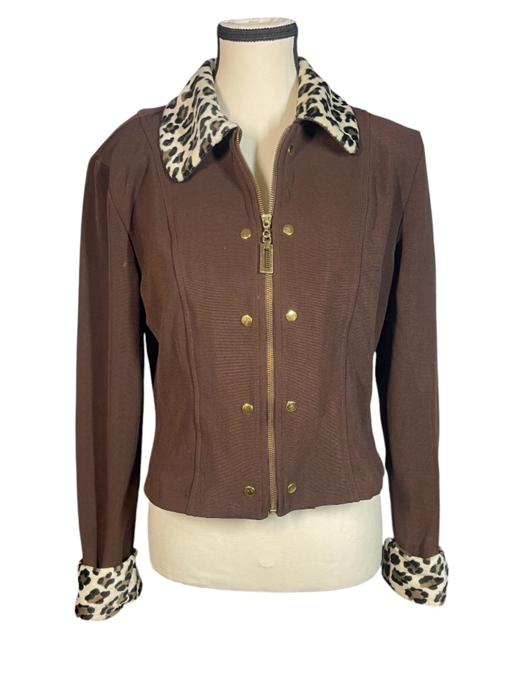 Maxima Cropped Animal Print Jacket
